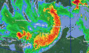 A radar echo which is linear but bent outward in a bow shape. Bow Echoes And Derechos