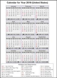 2019 Usa Holiday Calendar With Full Moon Calendar 2019 Design Holiday Calendar 2019 Calendar