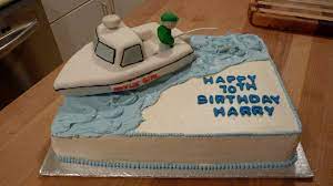Cut cake as shown in diagram. Boat Cake