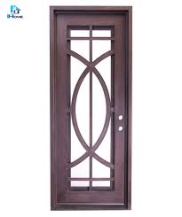 China Water Resistant Entry Cheap Wrought Iron Single Leaf Modern Front Door Design China Wrought Iron Door Entry Door