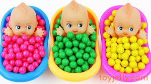 Baby doll babysitter and refrigerator kinder joy toys. Learn Colors Bubblegum Triple Baby Dolls Bath Time Nursery Rhymes Kinder Surprise Eggs Kids Toys