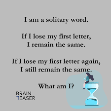 Solitary Word Riddle Word Riddles Word Brain Grammar Memes