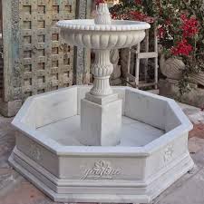 A decoratie stone fountain in a garden and quote about serenity. Indoor Small Tired Marble Water Fountains For Garden Decor Mok 802 You Fine Sculpture