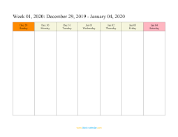 Download free printable 2021 yearly business calendar with week number and customize template as you like. Weekly Calendar 2020 Word Excel Pdf