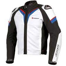 Dainese Aspide Tex Jacket Black White Blue Leather Jacket Men Jackets White Leather Jacket