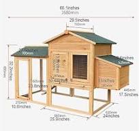 Amazon.com: Casa grande de madera para gallinero, jaula para ...
