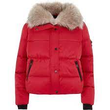 River Island Red Faux Fur Collar Puffer Jacket 105 Liked On Polyvore Featuring Outerwear Jackets Coats Fur Red Red Puffer Jacket Red Faux Fur Jackets