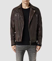 Mens Powel Biker Oxblood Allsaints Com Mens Outfits Leather Jacket Men All Saints Clothing