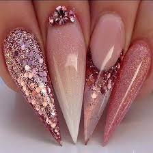 Placing it in different sections of the nail creates an intriguing but cohesive look. Adorable Rose Gold Ombre Nails 2019 Modren Villa Rose Gold Nails Stiletto Nails Designs Gold Nails
