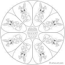 Kostenlose malvorlagen ausmalbilder mit ostern motiven zum. Osterhase Mandala Gratis Ausdrucken Ausmalen Artus Art