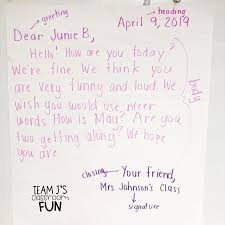This Week We Started Learning How To Write A Friendly Letter We Created An Anchor Chart And Wrote A Friendly Letter Writing Friendly Letter Anchor Charts