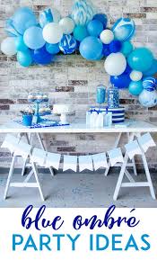 Blue Ombre Party Ideas Blue Party Decorations Blue Birthday Parties Quinceanera Party
