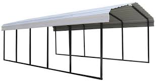 Steel Carport 12 X 24 X 7 Ft Galvanized Black Eggshell Walmart Canada