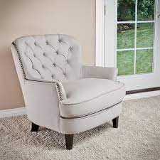 Home Loft Concept Jerome Tufted Upholstered Lounge Chair Linen Lounge Chair Furniture Tufted Club Chairs