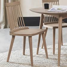 Thick, round frames having a square back with spindles. Gallery Collection Spindle Chair Scandi Oak Pair Dining Chairs Bentley Designs