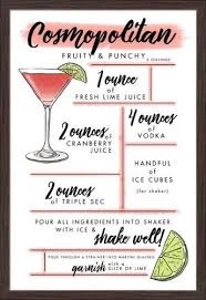 Cosmopolitan Cocktail Recipe Lantern Press Artwork 24x36 Giclee Art Print G Cosmopolitan Cocktail Recipes Cosmopolitan Drink Recipe Alcohol Drink Recipes