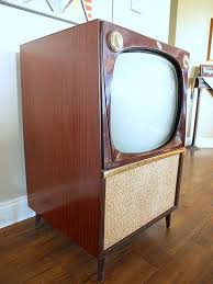 Vintage Console Tv Set Mid Century Modern Television Big Wooden Furniture Cabinet Made By Emerson In 1956 Retro Atomic Style On Legs Vintage Tv Vintage Cabinets Vintage Television