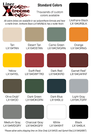 Lx Color Chart Welcome To Liner Xtreeme