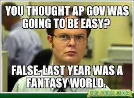 Posting memes about test questions themselves can land you in hot water, but less risky ones about the very normal feeling of three exams were given monday: Memes Ap Us Government Politics