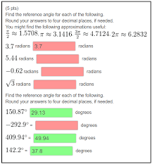 Angles in first quadrant are their own reference angles. 5 Pts Find The Reference Angle For Each Of The Chegg Com