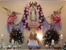 Resultado De Imagen Para Decoracion Altar Dela Virgen Maria Altares Para La Virgen Decoraciones De Altar Altar