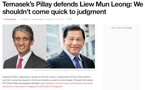 Pillay will be responsible for temasek's. O7stkmio Mortm