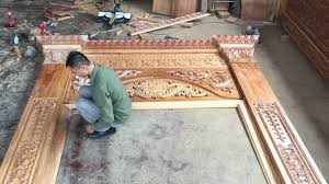 Wood carving door frame design. Woodworking Build Assemble A Big Front Door Frame With Extremely Beautiful Sculpture Youtube