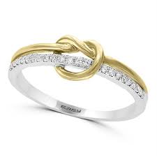 Effy Love Knot Diamond Fashion Ring In 14k White Yellow Gold Fashion Rings Diamond Fashion Rings Diamond Fashion