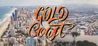 Riesenauswahl an produkten für zuhause. Gold Coast Elegant Lettering Over Aerial Landscape Of Gold Coast City And Nerang River In Queensland Australia Stock Photo Image Of Gold Architecture 144558060