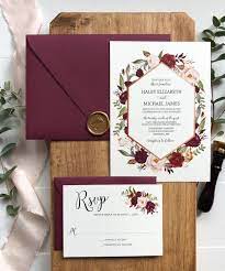 Marsala Floral Wedding Invitation Set For Bohemian Wedding Burgundy Wedding Invitation Blush And Burgundy Floral Wedding Invitation In 2021 Floral Wedding Invitations Wedding Invitation Sets Wedding Invitations Diy