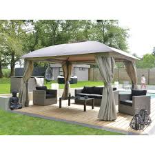 Tonnelle Lumia Coloris Taupe Tonnelle Parasol Tonnelle Store Voile Jardin Exterieur