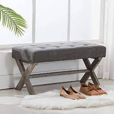 Amazon Com Gray Bench For Bedroom Home Kitchen Bedroom Bench Bedroom Bench Seat Upholstered Entryway Bench