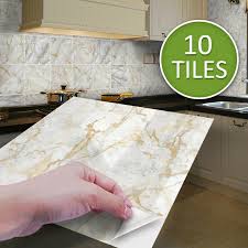 White tiles, like white wood, instantly make your kitchen look bigger, especially if you use large format tiles. 10pcs Gold White Marble Self Adhesive Bathroom Kitchen Wall Stair Tile Sticker Ebay