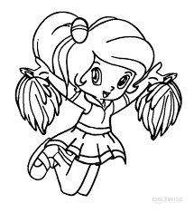 Cheer coloring pages for kids. Printable Cheerleading Coloring Pages For Kids