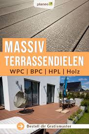 Massiv Terrassendielen Aus Wpc Bpc Hpl Und Holz In Grau Anthrazit Braun Und Schwarz In 2020 Terrassendielen Terrassenbelag Terrasse