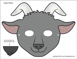 Animals, goats, capra aegagrus hircus, face. Goat Masks Free Printable Templates Coloring Pages Firstpalette Com
