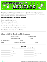 Reading skills and language arts concepts include point of view, paired passages, and figurative language; Using Articles A An The Lesson Plan Education Com