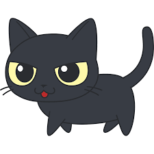 走る黒猫 | 無料イラスト＆かわいいフリー素材集 ねこ画伯コハクちゃん
