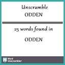 Unscramble ODDEN - Unscrambled 25 words from letters in ODDEN