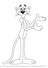Learn How To Draw Pink Panther Pink Panther Step By Step Drawing Tutorials Pink Panther Cartoon Cartoon Coloring Pages Pink Panthers