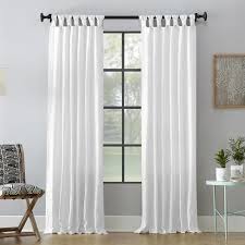 Washed Cotton Twist Tab Light Filtering Curtain Panel Archaeo White Paneling Tab Curtains White Curtains