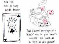 The person who draws the cards picks a category then it goes around clockwise until someone takes more than 5 seconds or. Drinklaughchug King S Cup