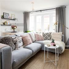 Pink and grey living room decorating ideas. Colours That Go With Grey From Blush Pink To Navy Blue And Ochre