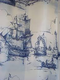 Ikea Shower Curtains 71x71 Aggersund Boats Sea Ships Ocean Blue White Bathroom Nautical Shower Curtains Nautical Bathrooms Fabric Shower Curtains