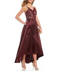 Xtraordinary Glitter Lace Bodice Slight High Low Long Dress