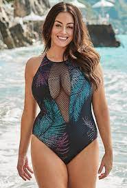Venice Mesh High Neck Swimsuit Swimsuits For All Plus Size Swimwear Plus Size Swimsuits One Piece