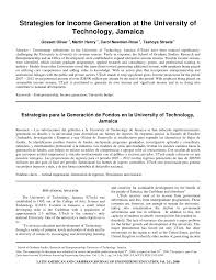 Pdf Strategies For Income Generation At The University Of Technology Jamaica