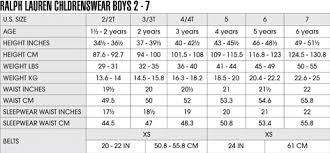 Kids Size Charts