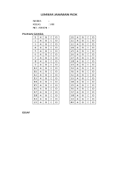 Soal pilihan ganda pendapatan nasional. Lembar Jawab Pdf