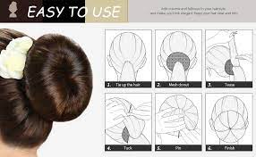 Starting from one edge of the bun, use your fingers to slide the hair under and around the donut, pushing it all in the same direction and twisting it around itself. Amazon Com Hair Donut Bun Maker Blonde Ring Style Bun 2pcs Chignon Hair Large Doughnut Shaper For Thick And Long Hair Large 3 5 Inch Beige Beauty Personal Care